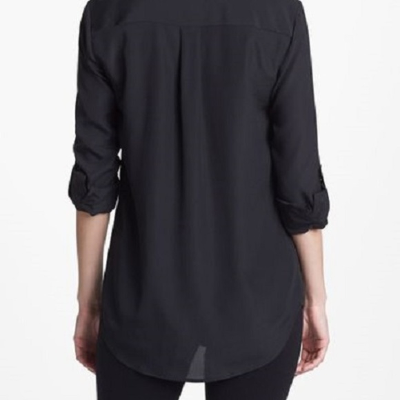 MICHAEL KORS Black Zipper Front Tuxedo Shirt - Picture 4 of 4